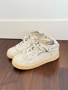 Authentic Nike x Comme des cdgGarçons White Leather Low-Top Sneakers